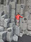 Climbing the basalt columns of Reynisfjara